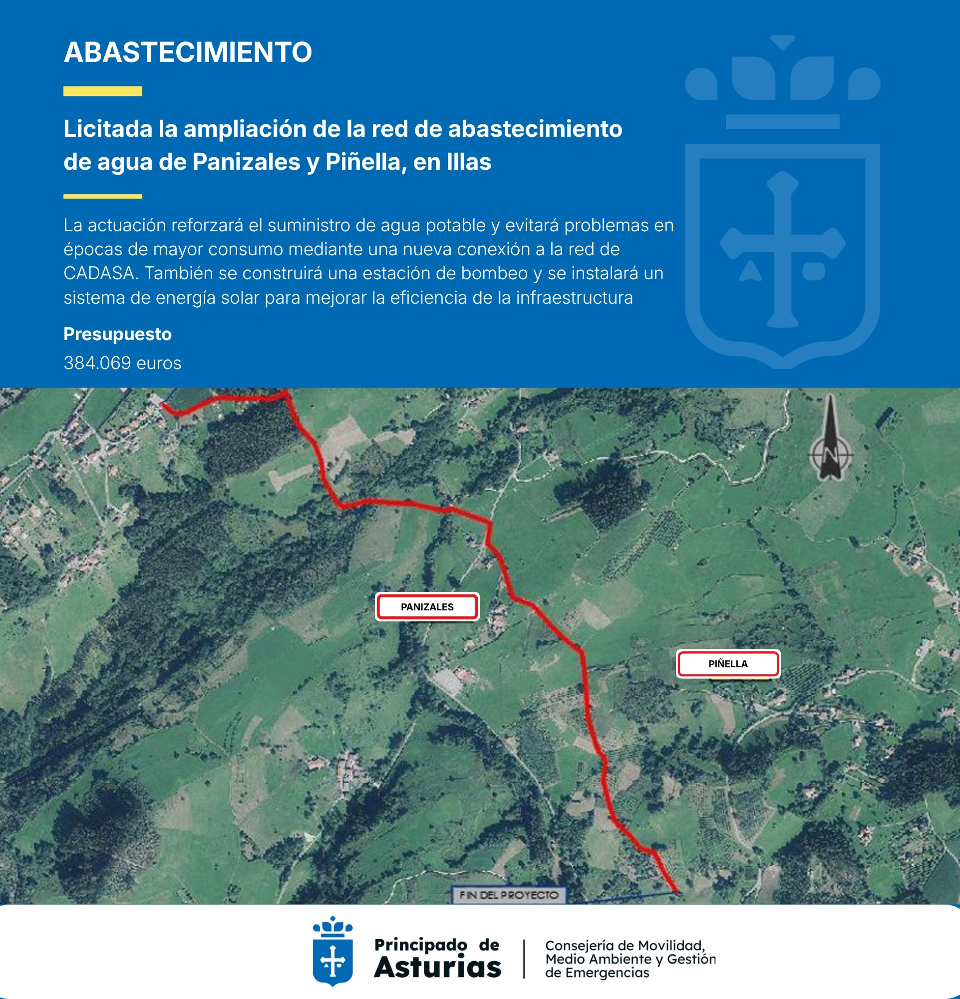 Imagen - El Gobierno de Asturias invierte 384.000 euros en ampliar la red de abastecimiento de agua de los núcleos de Panizales y Piñella, en Illas